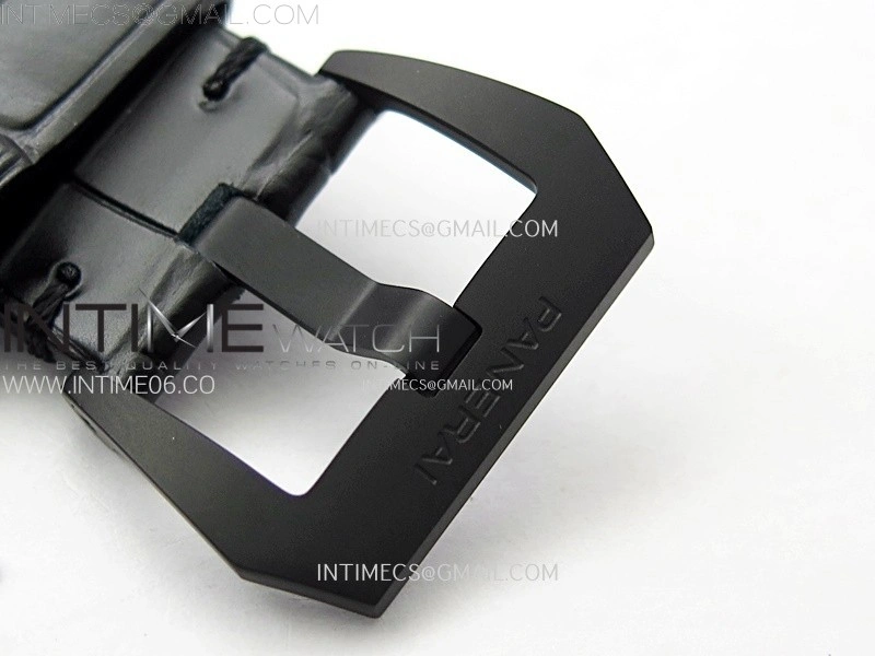 PAM1096 W Luminor GMT 42mm Titanium VSF 1:1 Best Edition Black Dial on Black Leather Strap P.9011 Super Clone